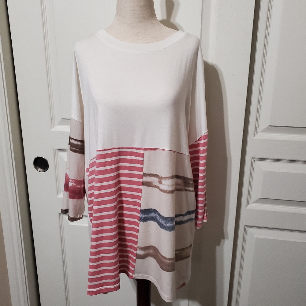 Pink stripe top